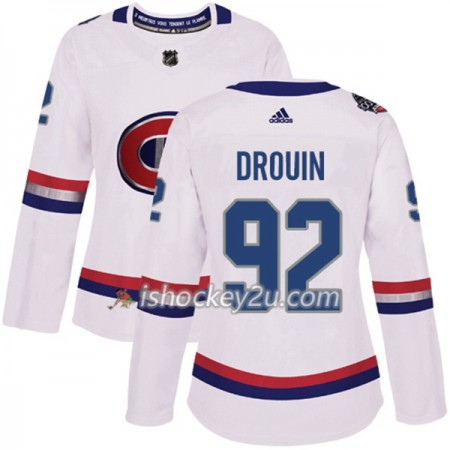 Dame NHL Montreal Canadiens Trøje Jonathan Drouin 92 Adidas 2017-2018 Hvid 100 Classic Authentic